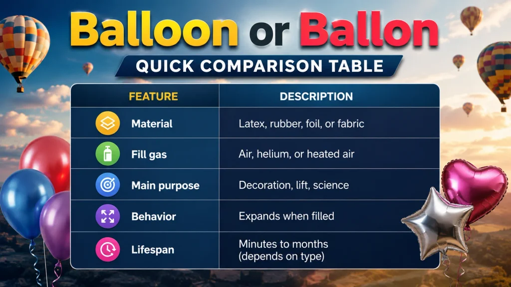 Balloon or Ballon Quick comparison