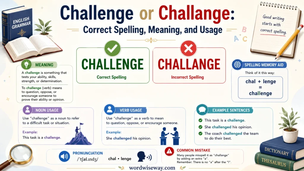 challenge or challange complete grammar