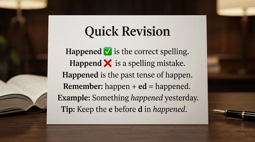 happend vs Happened: Quick Revision