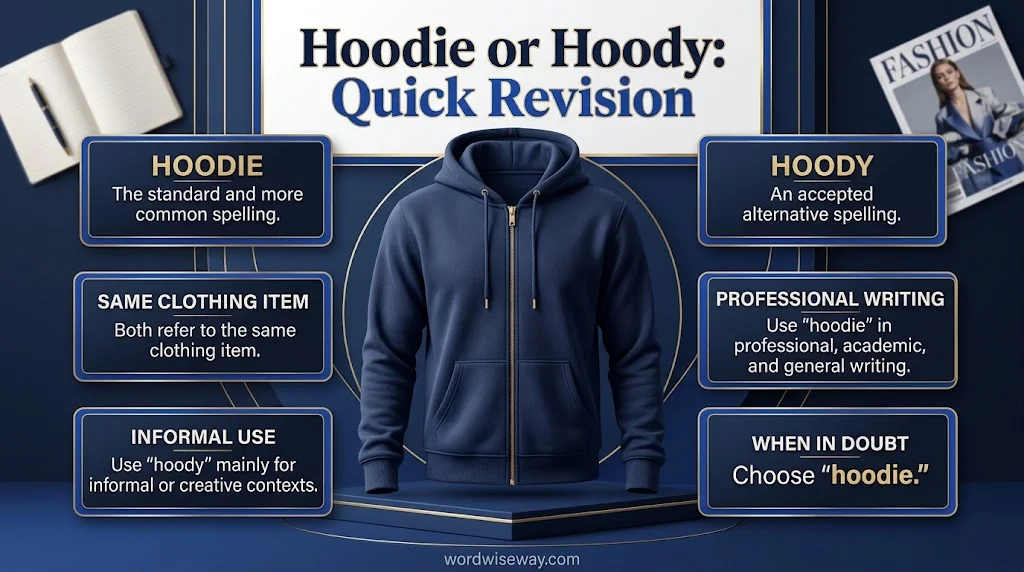 Hoodie or Hoody: Quick Revision
