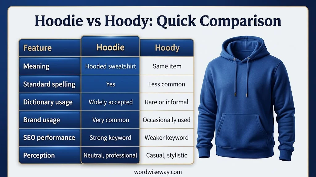 Hoodie vs Hoody: Quick Comparison