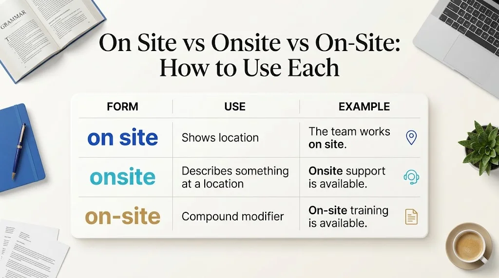 Quick Reference: Onsite vs On-Site