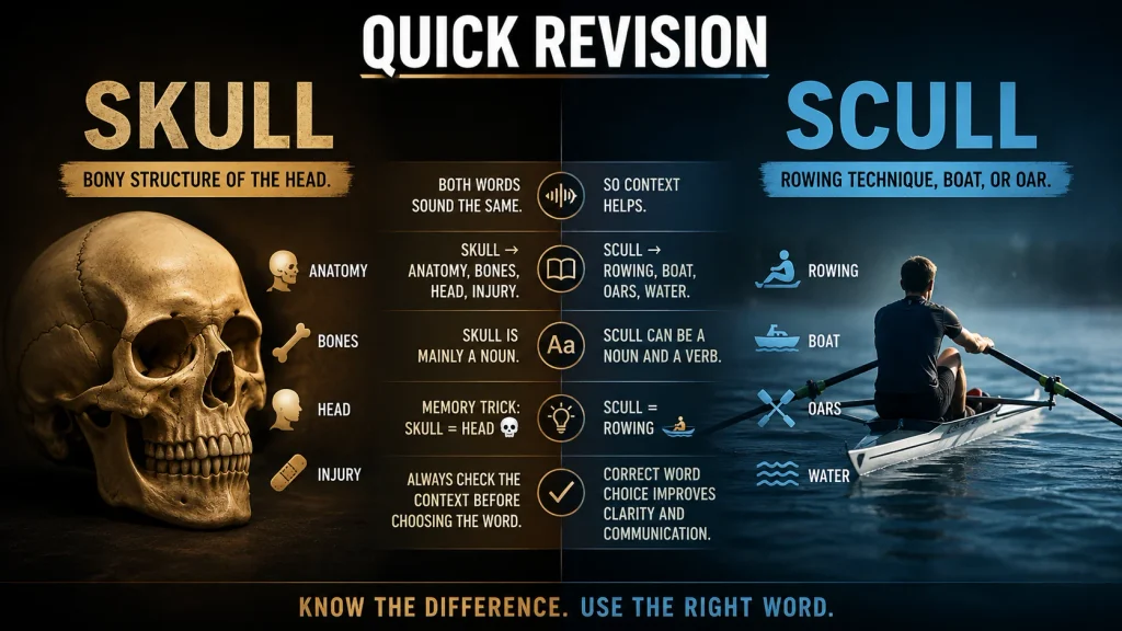 Skull or Scull quick revision