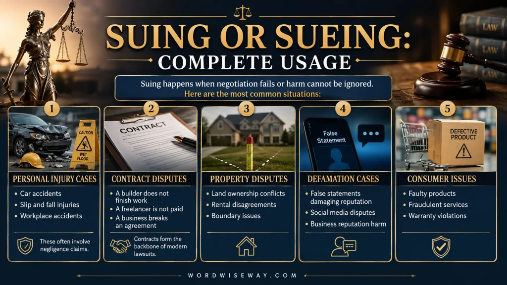Suing or Sueing: complete usage
