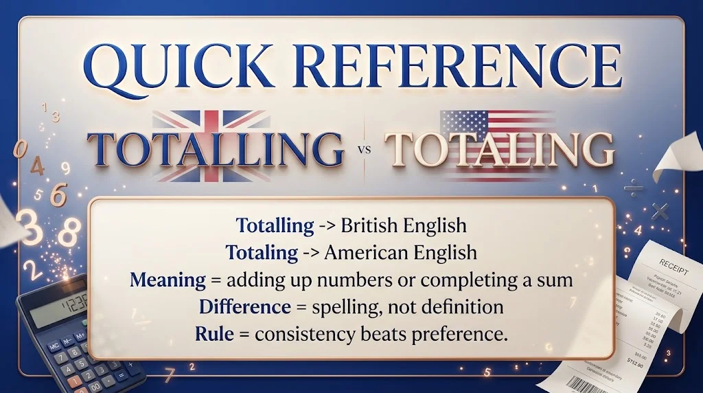 Totalling vs Totaling: Quick Revision