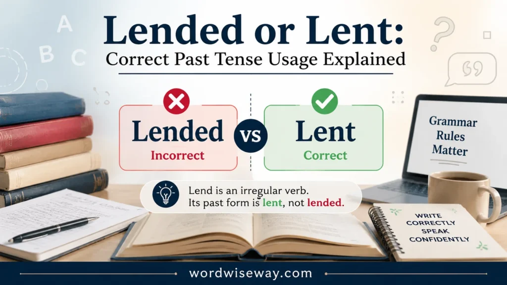 Lended or Lent Quick Answer