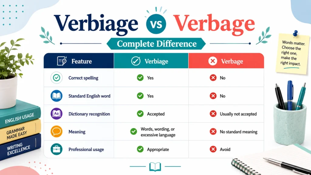Verbiage vs Verbage: Complete Difference Explained