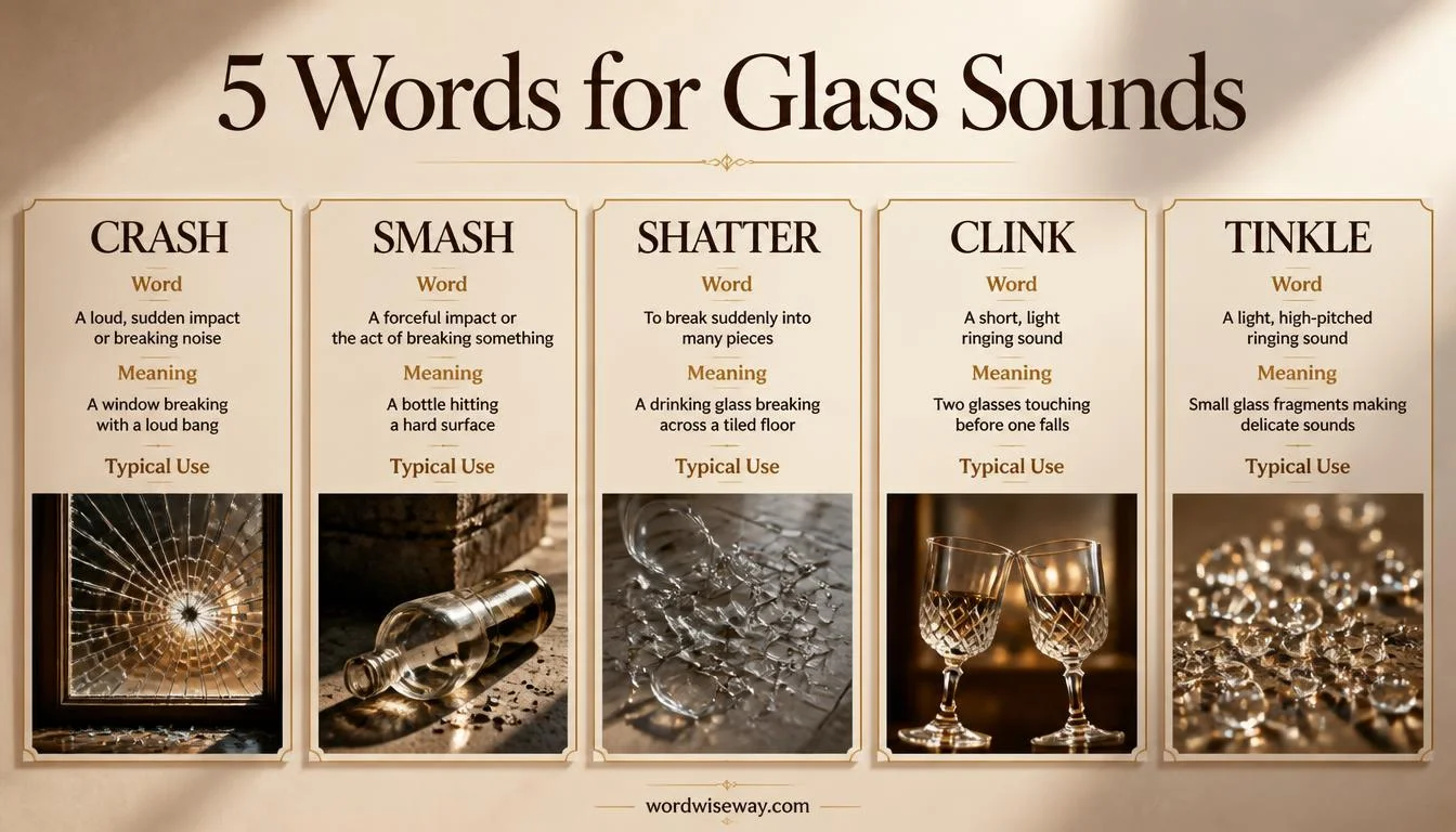 5 Words for the Sound of Glass Breaking Quick Reference