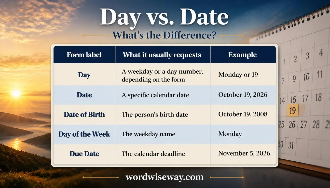 Day vs. Date complete difference