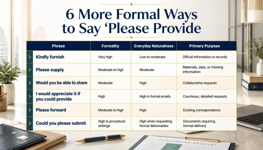 More Formal Ways to Say Please Provide Alternatives