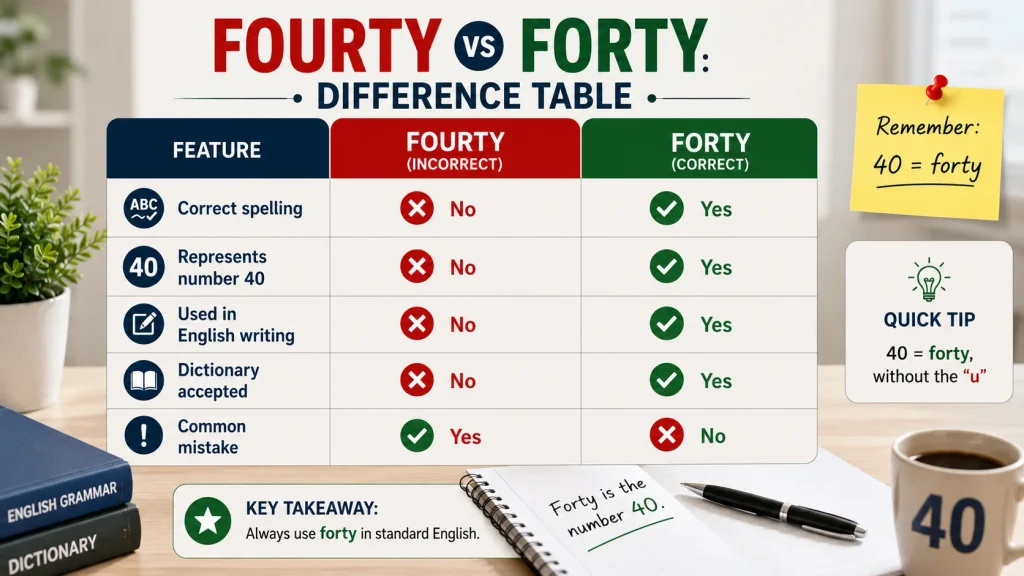 Fourty or Forty Quick Comparison