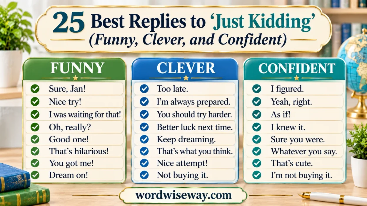 Best Replies to just Kidding