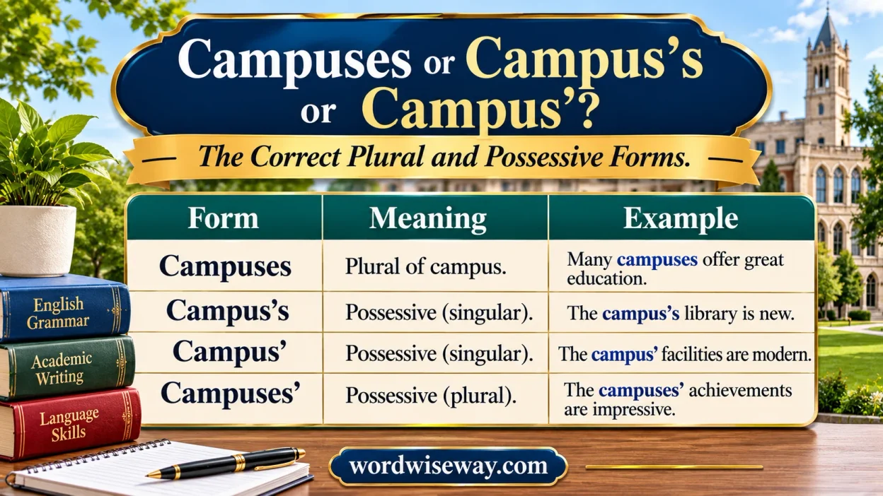 Campuses or Campus’s or Campus’